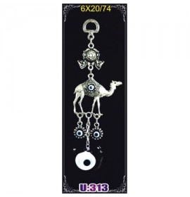 Silver Plated  Metal Camel with Evil Eye Bead