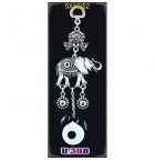 Silver Plated Metal Elephant with Evil Eye Bead