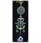 Silver Plated  Metal Anchor with Evil Eye Bead