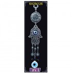 Silver Plated  Metal Hamsa with Evil Eye Bead