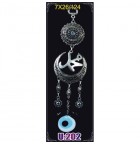 Silver Plated  Metal Muhammad with Evil Eye Bead