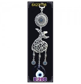  Silver Plated Metal Whirling Dervish with Evil Eye Bead
