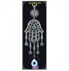 Silver Plated  Metal Hamsa with Evil Eye Bead