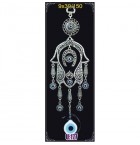 Silver Plated  Metal Hamsa with Evil Eye Bead