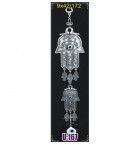 Silver Plated  Metal Hamsa with Evil Eye Bead