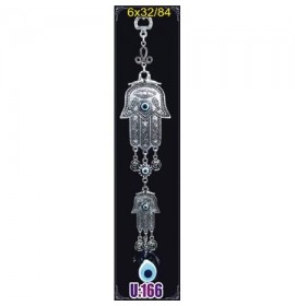 Silver Plated  Metal Hamsa Double Wall Hanging