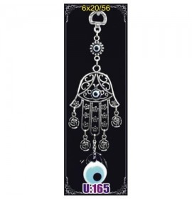 Silver Plated  Metal Hamsa with Evil Eye Bead