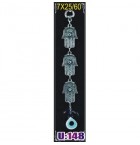 Silver Plated  Metal Hamsa Triple Wall Hanging