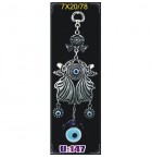  Silver Plated Metal Whirling Dervish with Evil Eye Bead