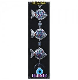Silver Plated  Metal Fish Triple Wall Hanging