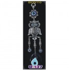  Silver Plated Metal Owl with Evil Eye Bead