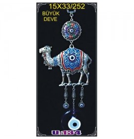 Silver Plated Metal Camel with Evil Eye Bead