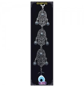 Silver Plated  Metal Hamsa Triple Wall Hanging
