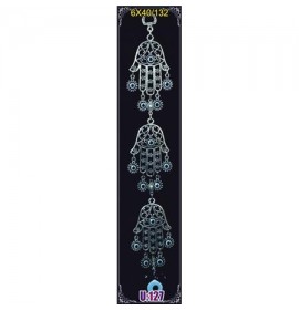 Silver Plated  Metal Hamsa Triple Wall Hanging