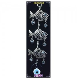 Silver Plated  Metal Fish Triple Wall Hanging
