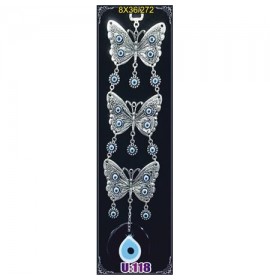 Silver Plated  Metal Butterfly Tripple Wall Hanging