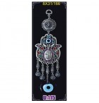 Silver Plated  Metal Hamsa with Evil Eye Bead