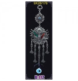 Silver Plated  Metal Ottoman sign with Evil Eye Bead