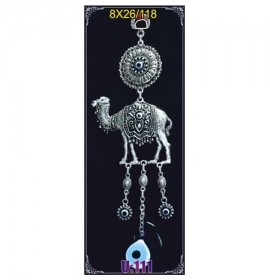 Silver Plated Metal Camel with Evil Eye Bead
