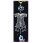 Silver Pilated  Metal Dervish Vest with Evil Eye Bead