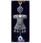 Silver Plated  Metal Dervish Vest with Evil Eye Bead