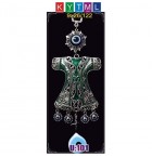 Silver Plated  Metal Dervish Vest with Evil Eye Bead