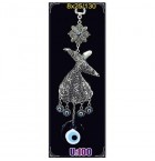  Silver Plated Metal Whirling Dervish with Evil Eye Bead