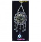 Silver Plated  Metal Muhammad with Evil Eye Bead