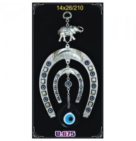 Silver Plated  Metal Horseshoe Double Wall Hanging