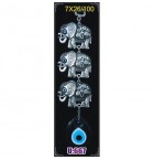 Silver Plated  Metal Elephant Triple Wall Hanging