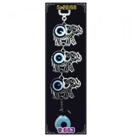 Silver Plated  Metal Elephant Triple Wall Hanging