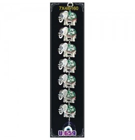 Silver Plated  Metal Elephant Septet Wall Hanging