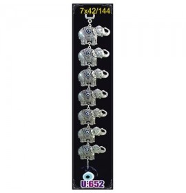 Silver Plated  Metal Elephant septet Wall Hanging