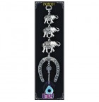 Silver Plated  Metal Elephant Triple Wall Hanging