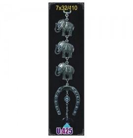 Silver Plated  Metal Elephant Triple  Wall Hanging