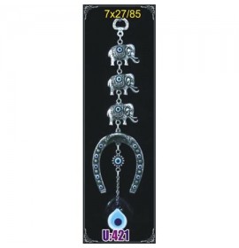 Silver Plated  Metal Elephant Triple Wall Hanging